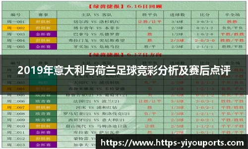 2019年意大利与荷兰足球竞彩分析及赛后点评